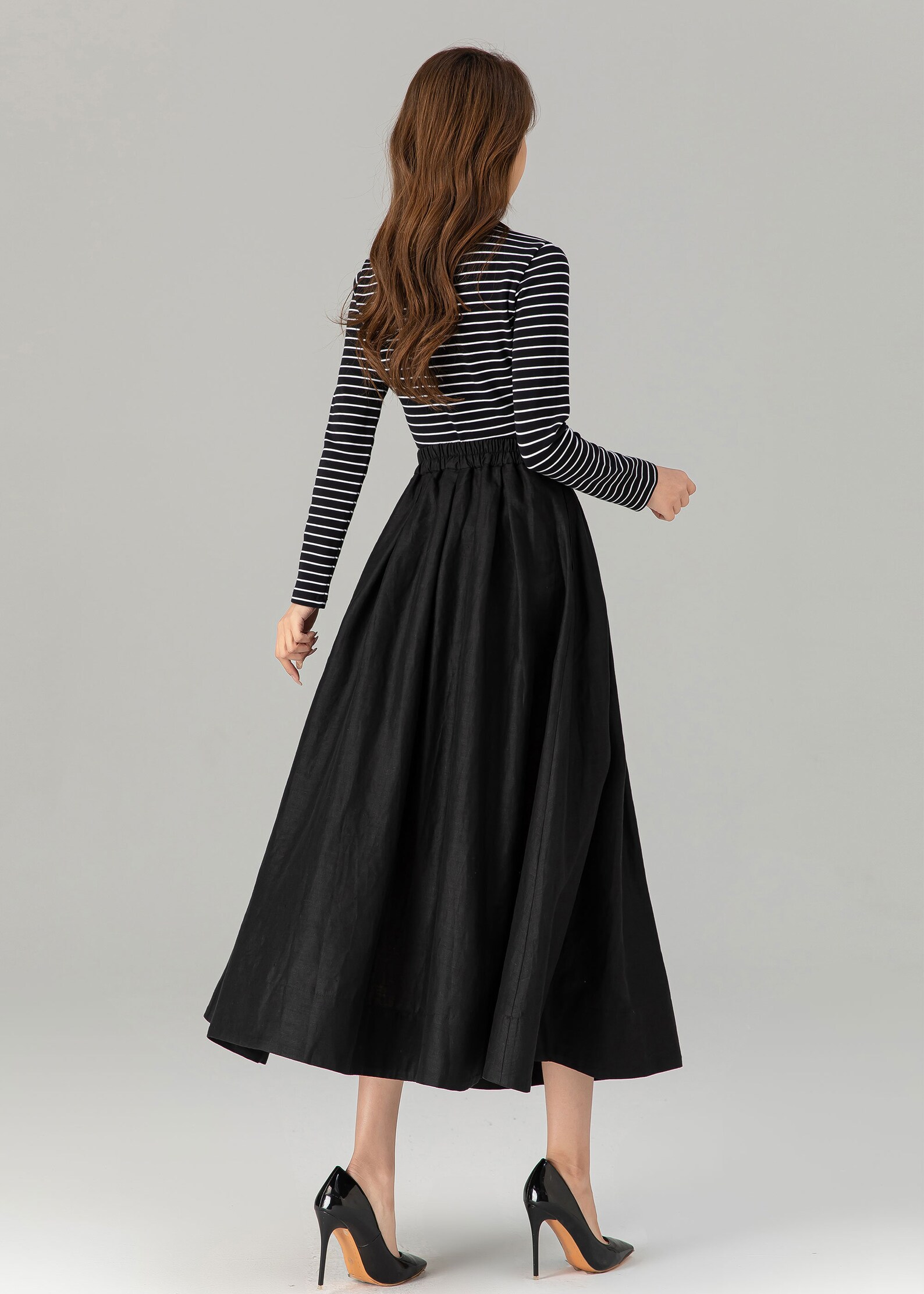 Black Linen Skirt
