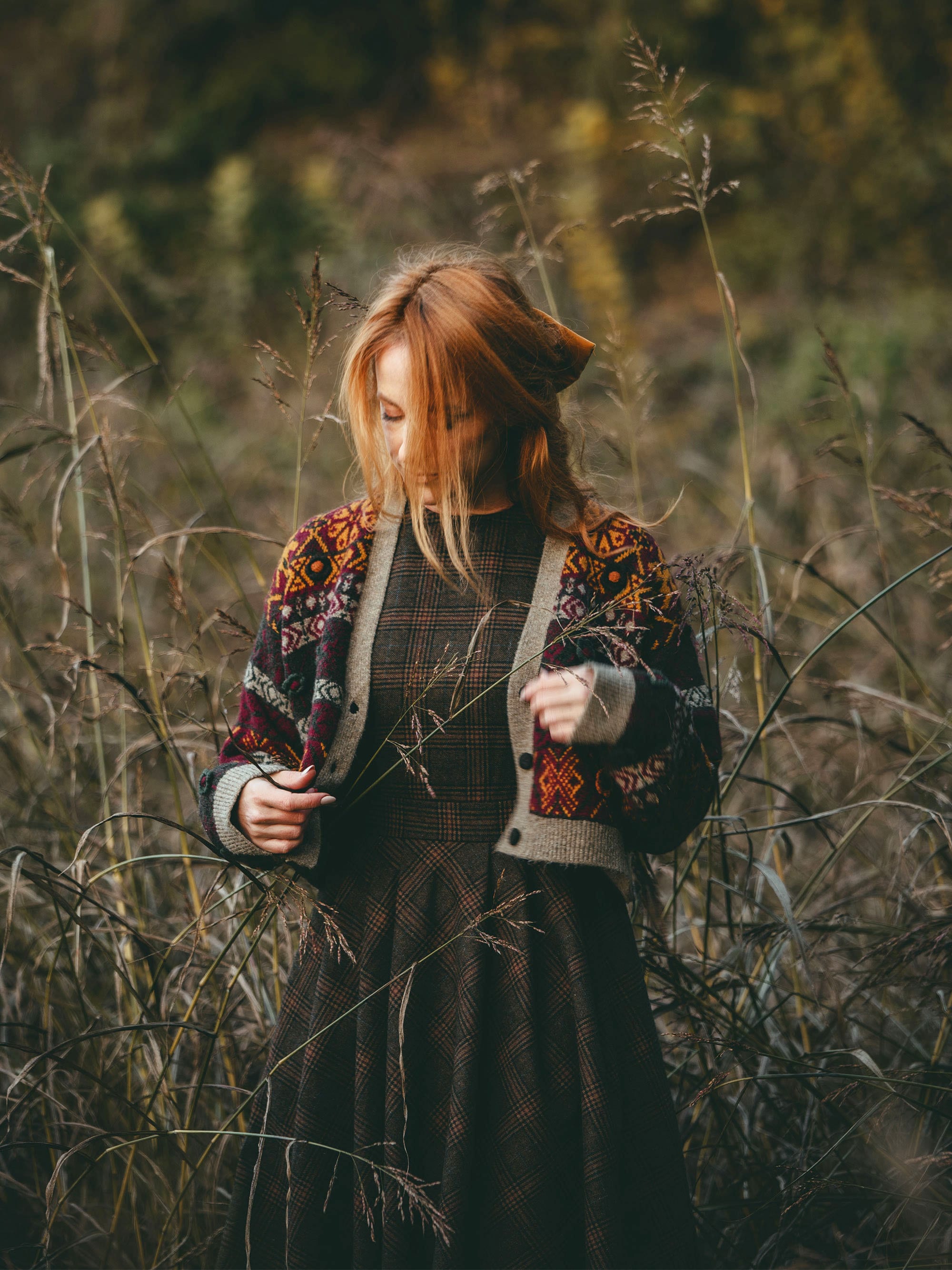 Wool Long Dress, Plaid Wool Dress, Swing Wool Dress, Long