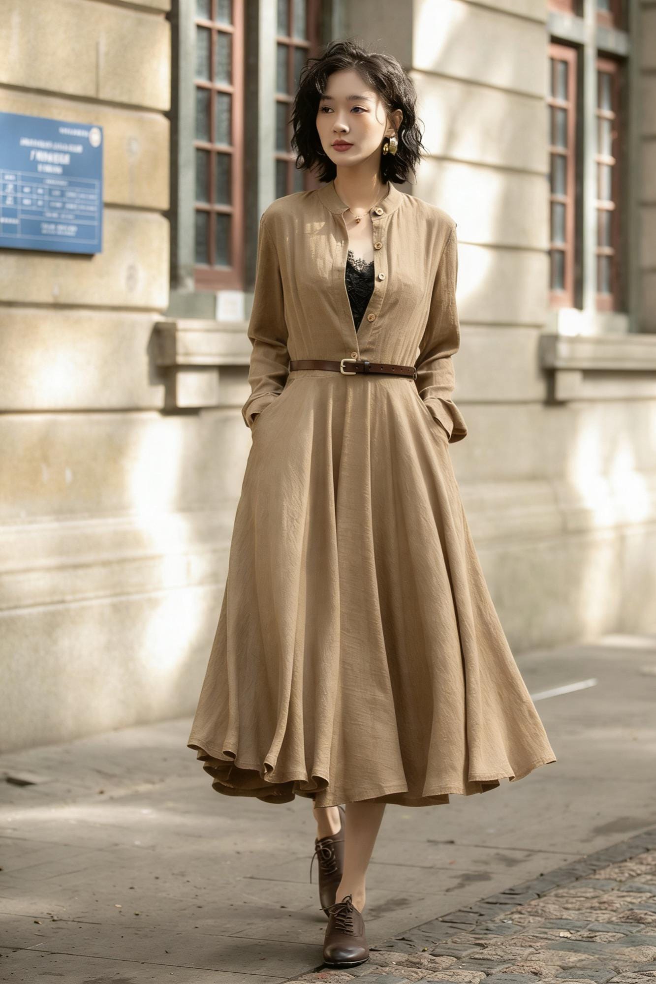 midi dress with sleeves casual YESFASHION Womens V Neck Flutter Sleeve Ruched Waist Split Summer A-Line Long Sundress,M,Black please do not mind Prima Jersey Midi Dress at