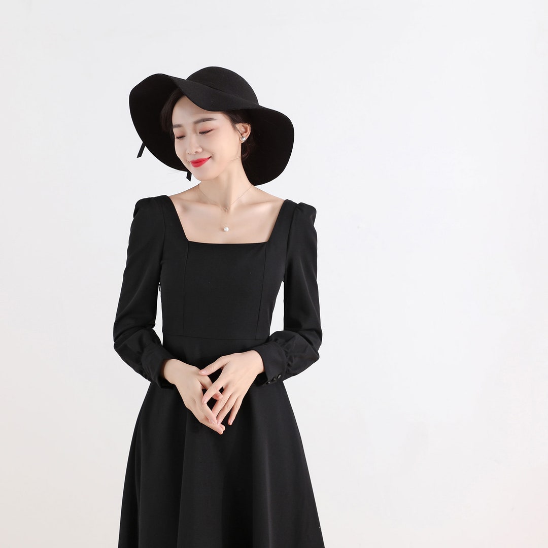 black spring dress with sleeves Petal and Pup Briar Long Sleeve Dress