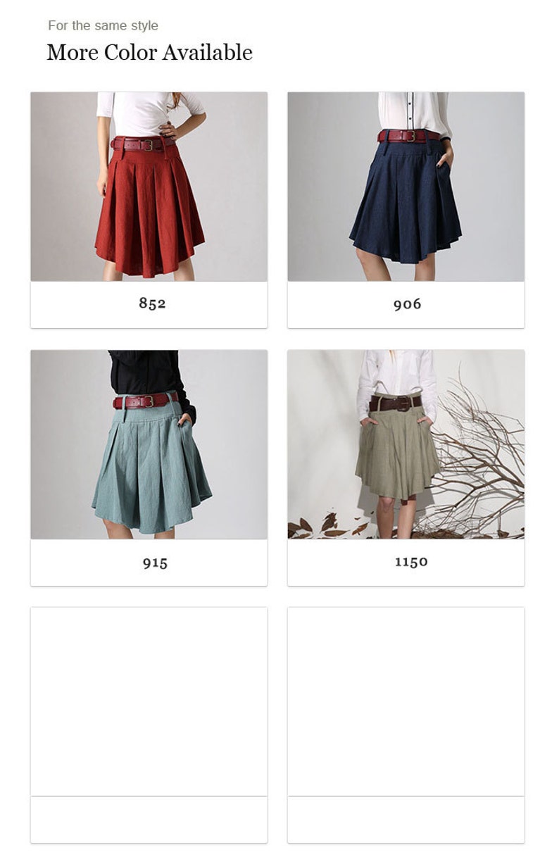 woman linen skirt pleated skirt skirt with pocket extra small skirt customer made skirt womens skirts 0915# midi skirt Green skirt