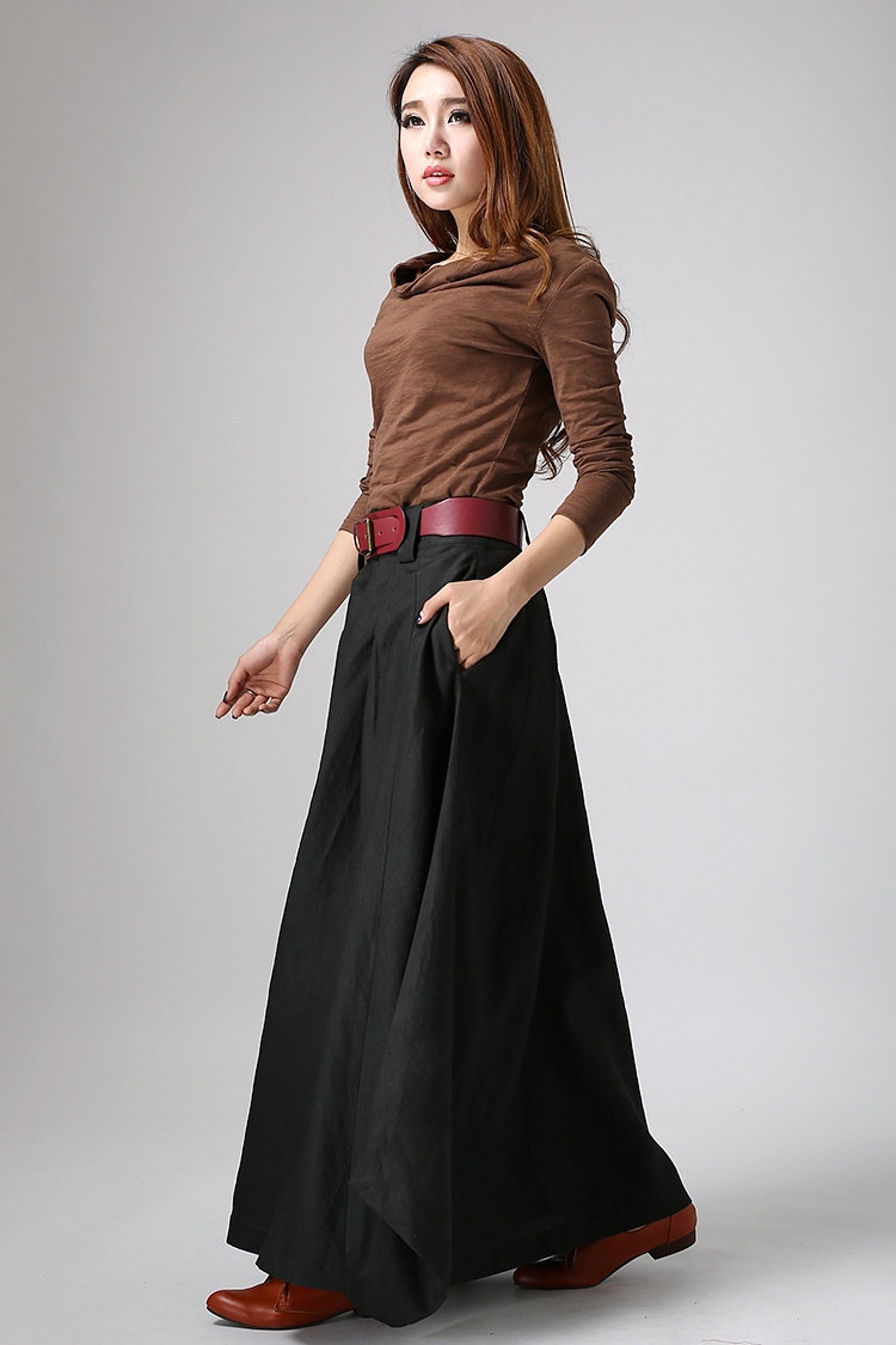 LINEN SKIRT ★ BLACK