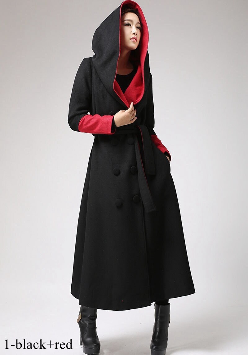 winter trench coat with hood