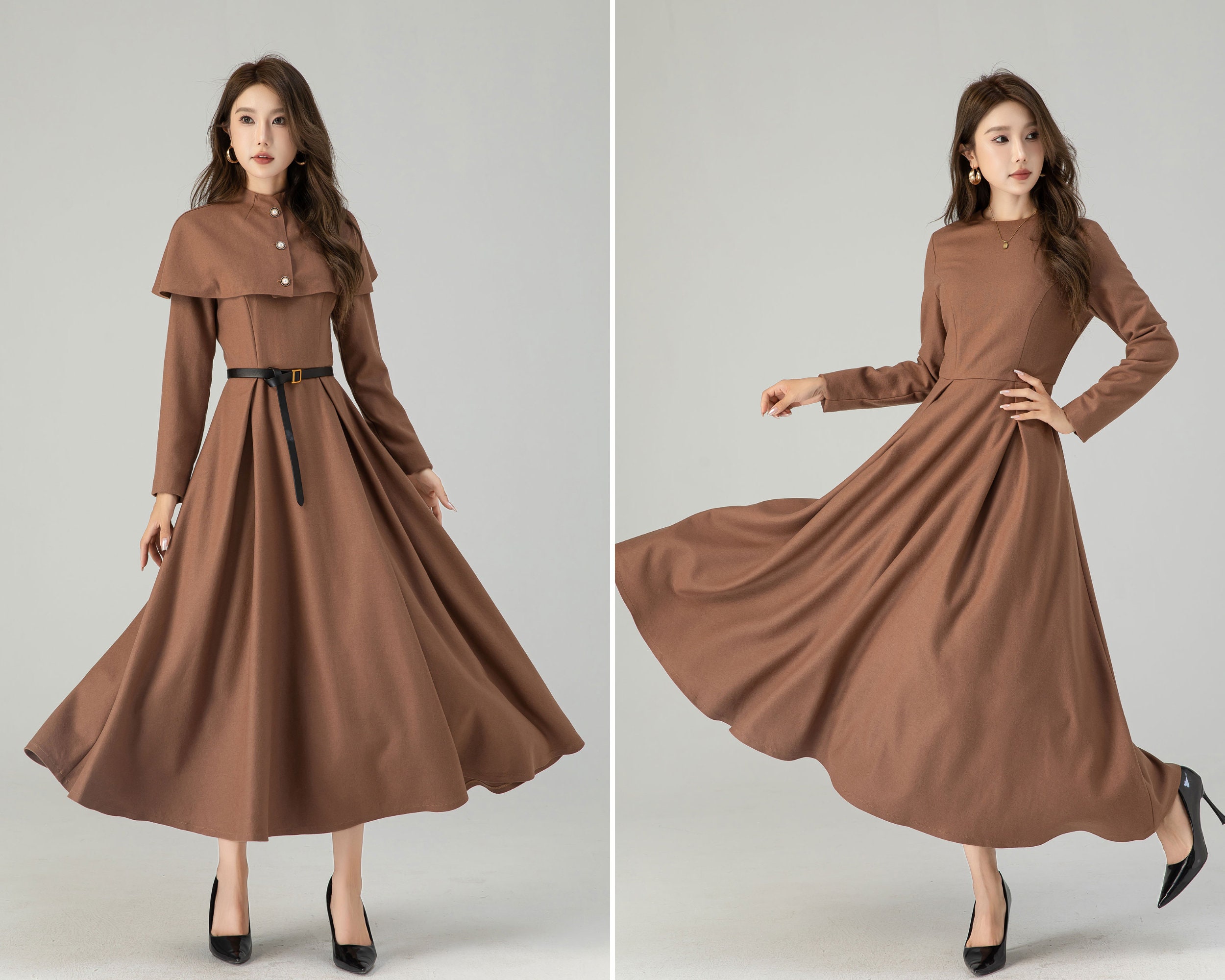 long swing wool cape dress women 4560 long swing wool cape dress women 4560