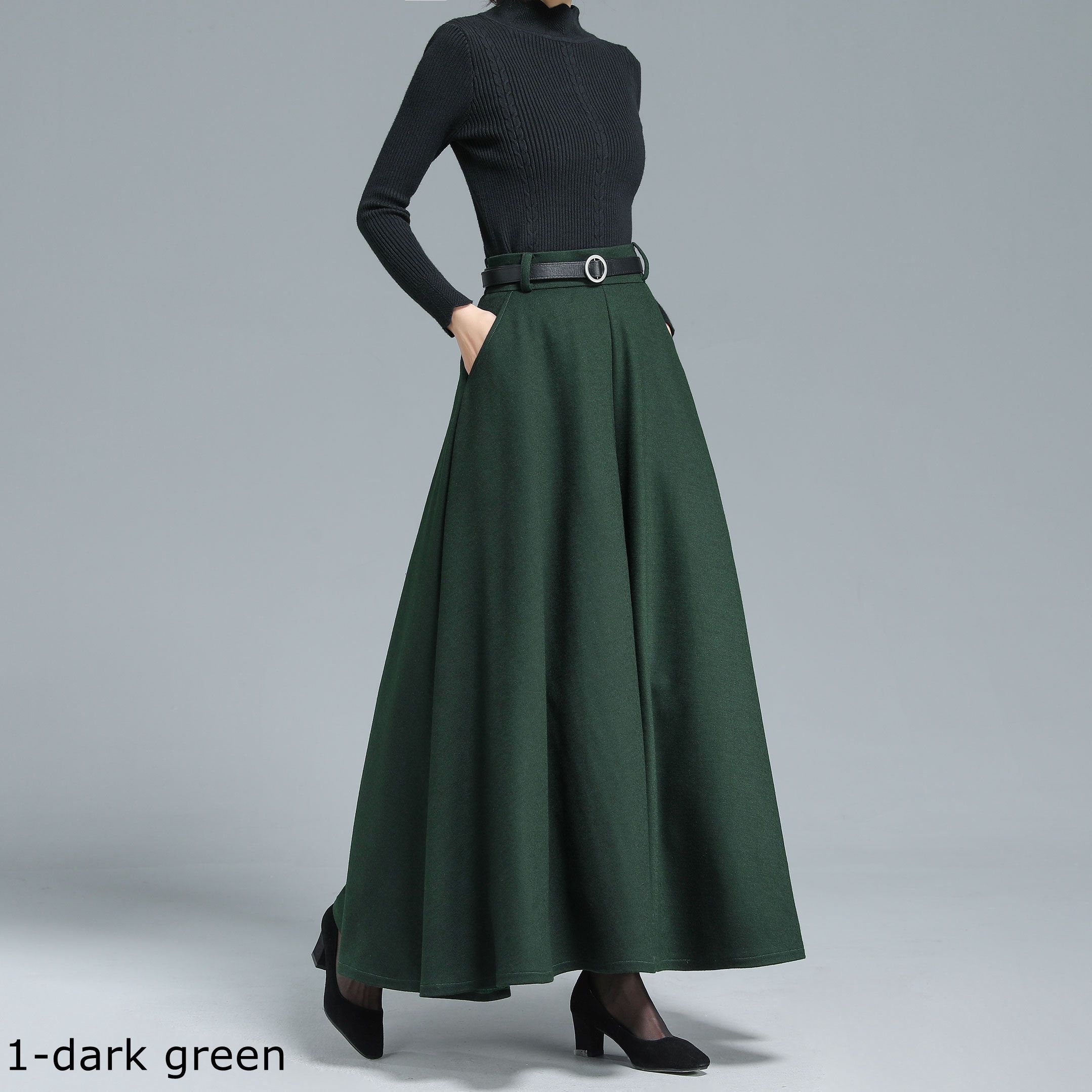 Maxi skirt Green skirt linen skirt long skirt 1040# Maxi skirt Green skirt linen skirt long skirt 1040#