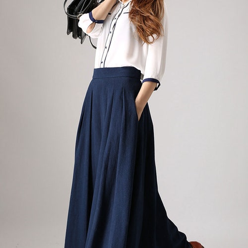 Navy Blue Long Skirt. Maxi Skirt - Etsy Australia