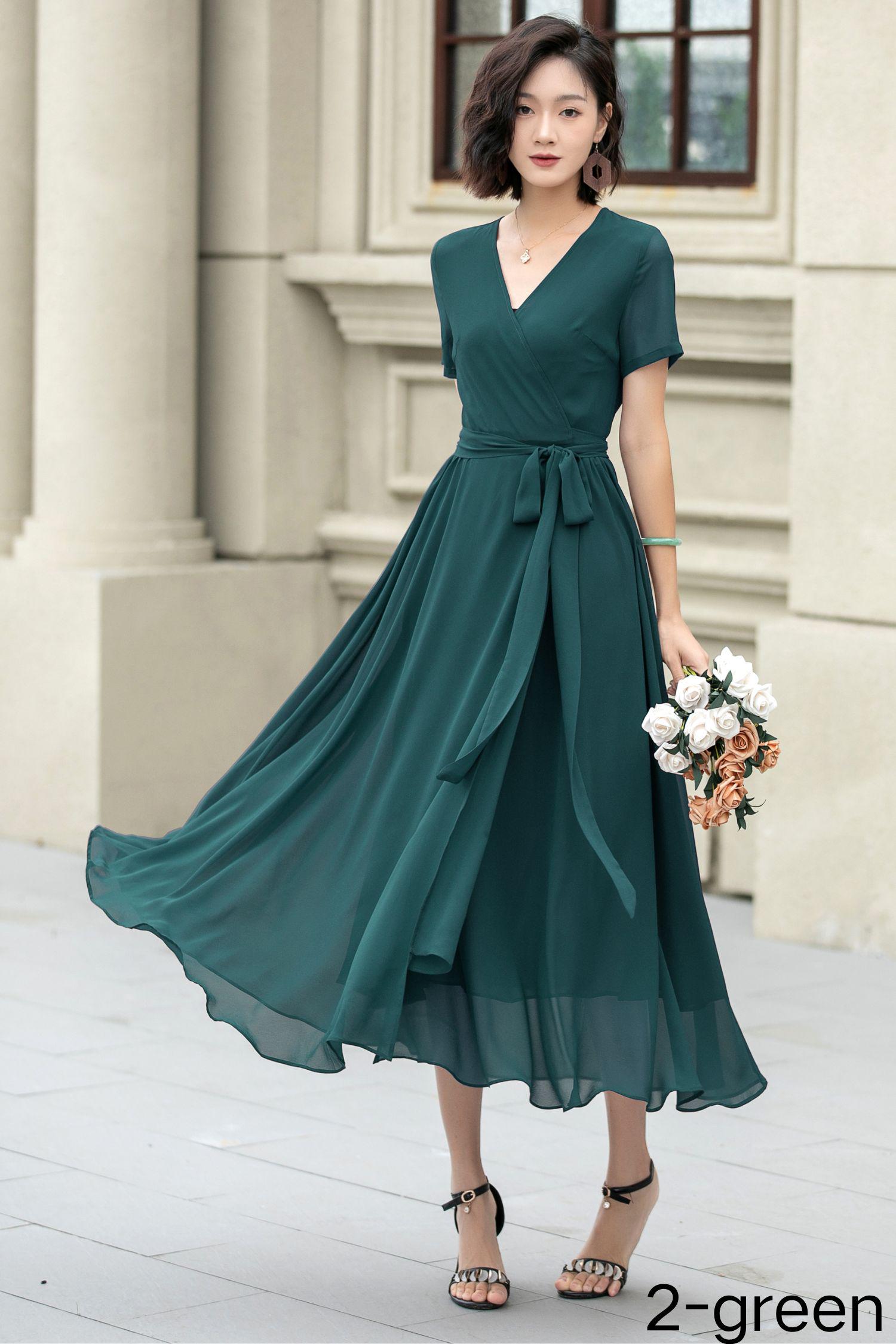 【直営・関税送料込】Wrap dress in cotton Tencel Jersey Midi Wrap Dress