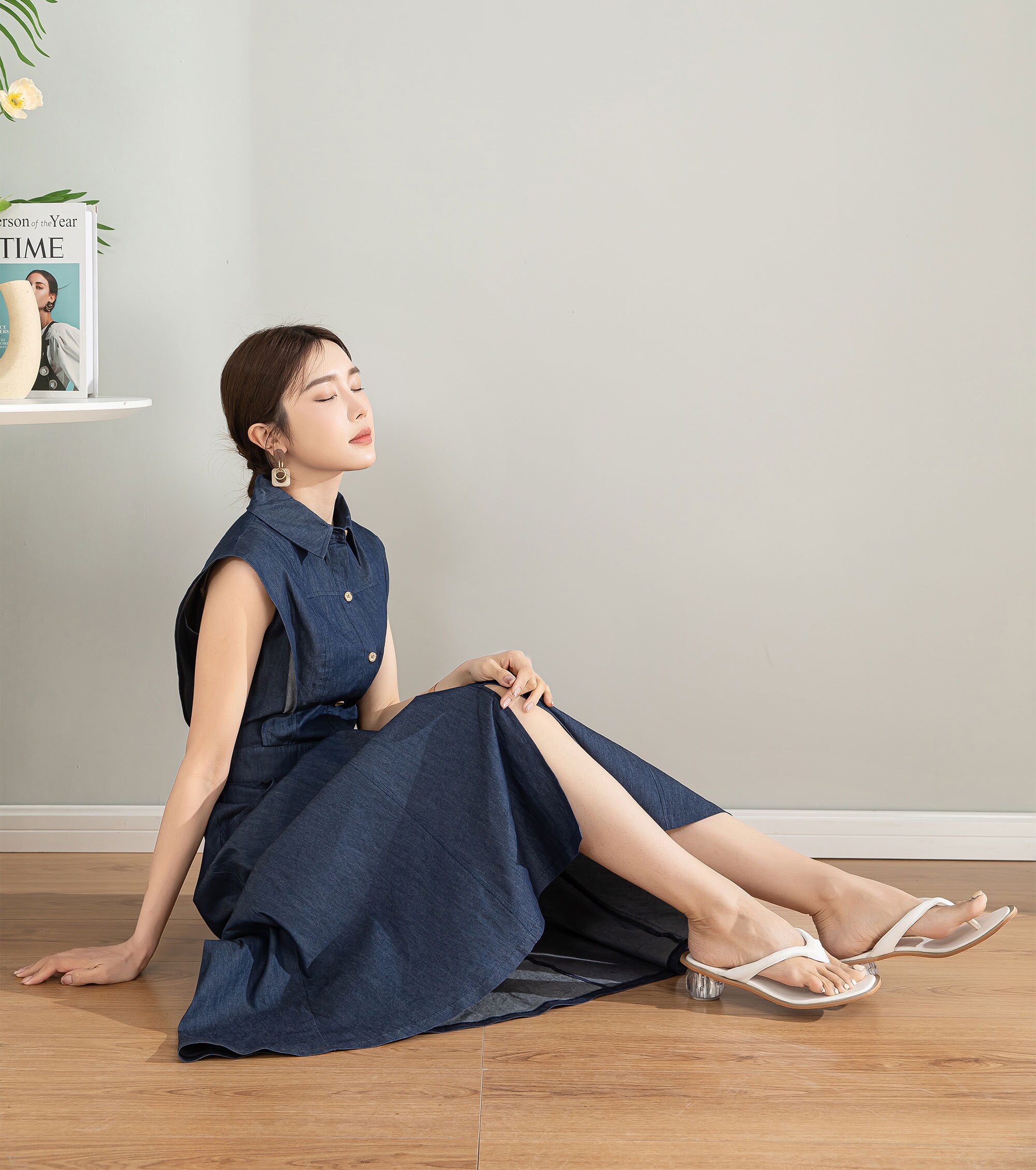 【LOULOUSEOUL】Classic Denim Sleeveless Dress (Blue) LOULOUSEOUL [4/8 pre-order delivery] Classic Denim