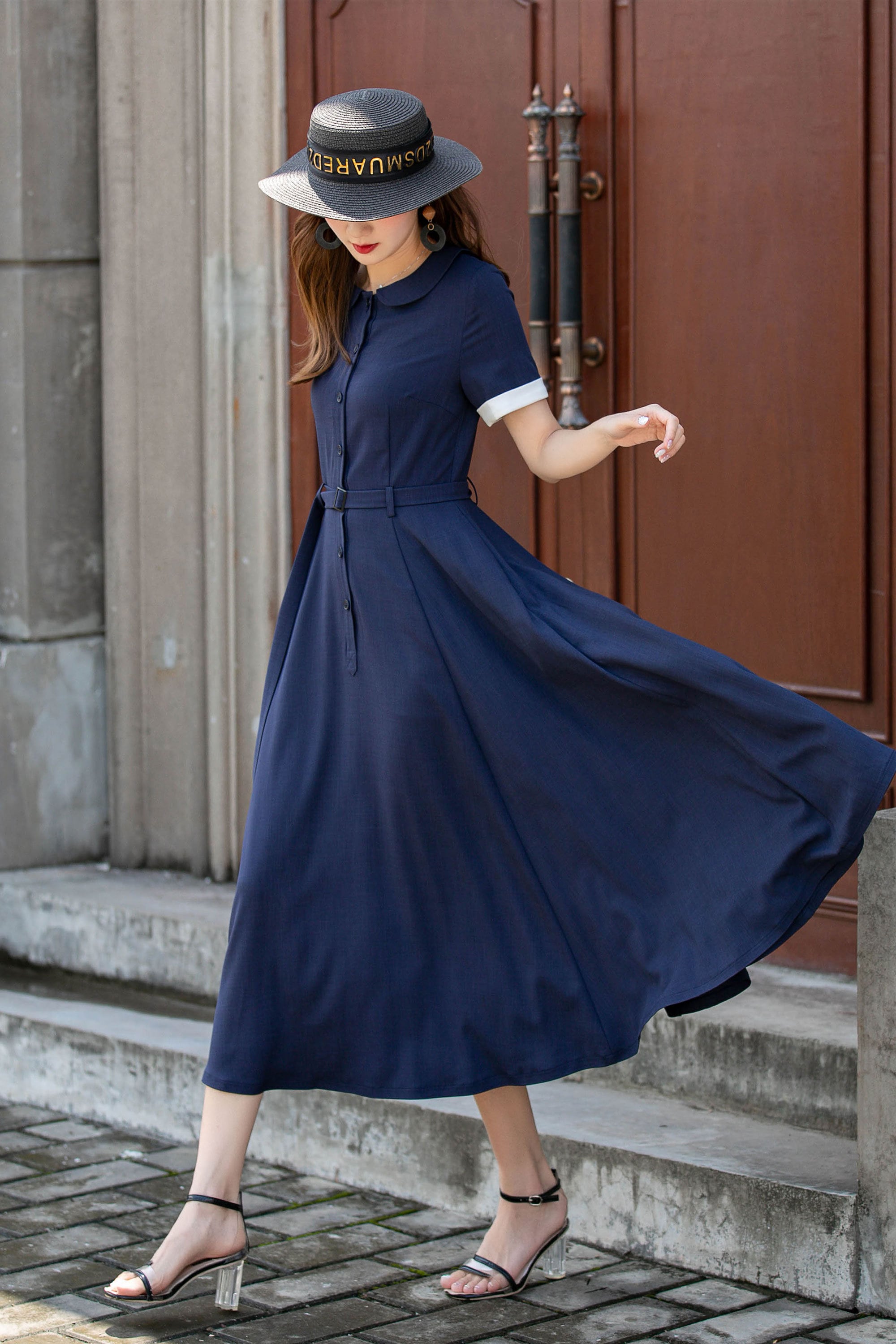 dark blue shirt dress Valnti Signature Dark Navy Blue Dress Shirt – Elegant & Comfy main image 0