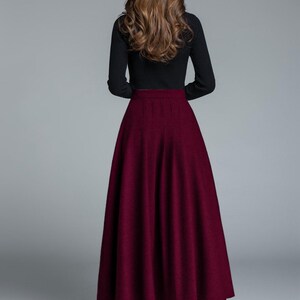 light grey skirt, wool skirt, winter skirt, pleated skirt, maxi skirt, winter wool skirt, long skirt, skirt for women, handmade skirt 1643# image 13