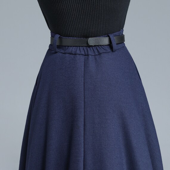 Navy Blue Denim Maxi Pleated Skirt 5688 Navy Blue Denim Maxi Pleated Skirt 5688