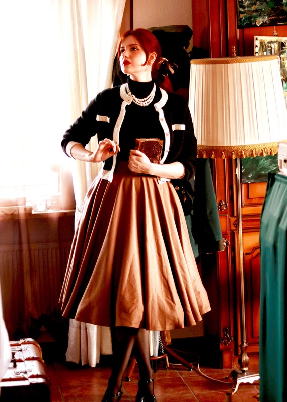 Brown winter circle womens wool skirt 4836 Brown winter circle womens wool skirt 4836