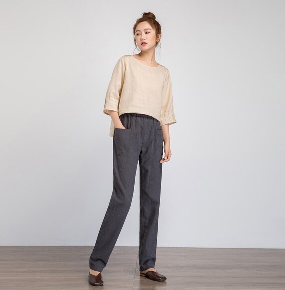 Gray pants, linen pants, maxi linen pants, women linen pants, maxi pants, loose linen pants, summer pants, pants with pockets 1940# Gray pants, linen pants, maxi linen pants, women linen pants, maxi pants, loose linen pants, summer pants, pants with pockets 1940#
