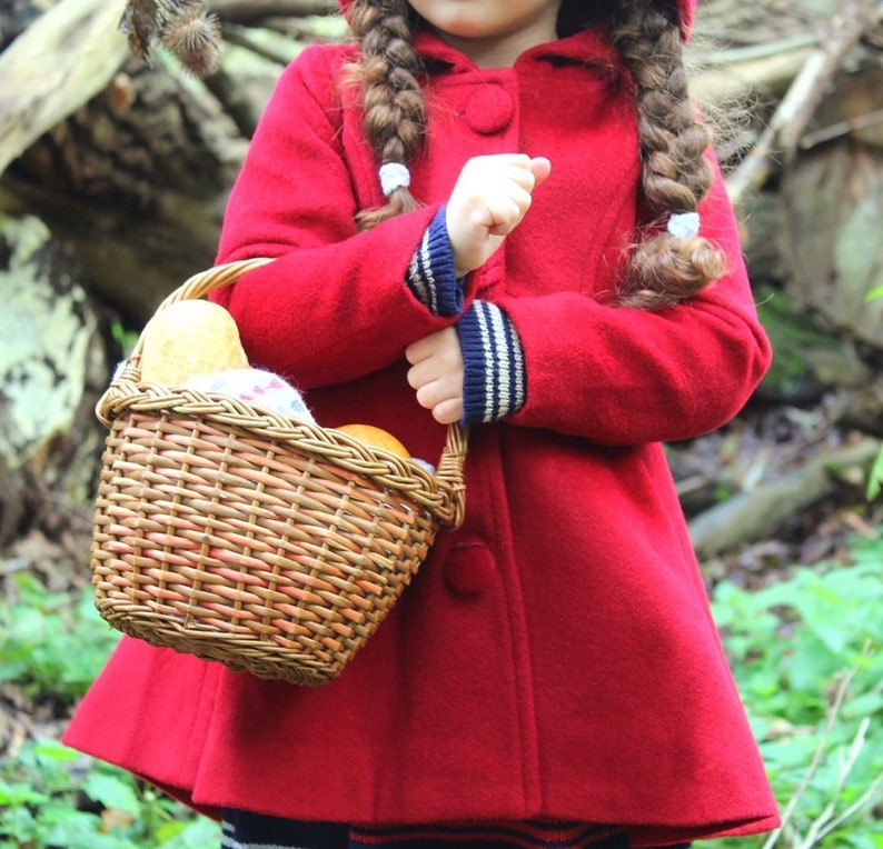 Little Red Riding Hood wool coat Red Single breasted children Etsy