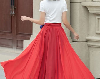 未使用　Ted Baker シフォンスカート ラウンドギャザー切り替えロングスカート[品番：KO000012322