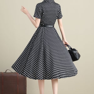 1950s Swing Midi Dress Polka Dot Shirtwaist Dress Short - Etsy