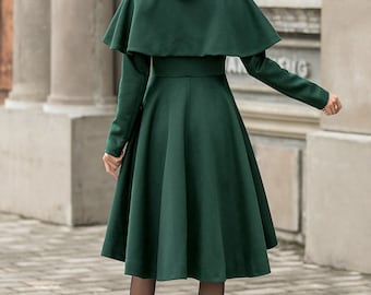 アシンメトリー ウール混紡コート アシンメトリープリンセスウールコート、ビクトリアンウール