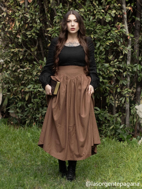 Handmade Brown maxi wool skirt for winter 4732# Handmade Brown maxi wool skirt for winter 4732#