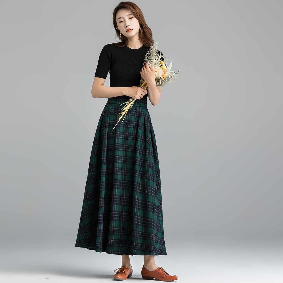 Wool Skirt A Line Maxi Skirt Winter Skirt Women Long Skirt | Etsy