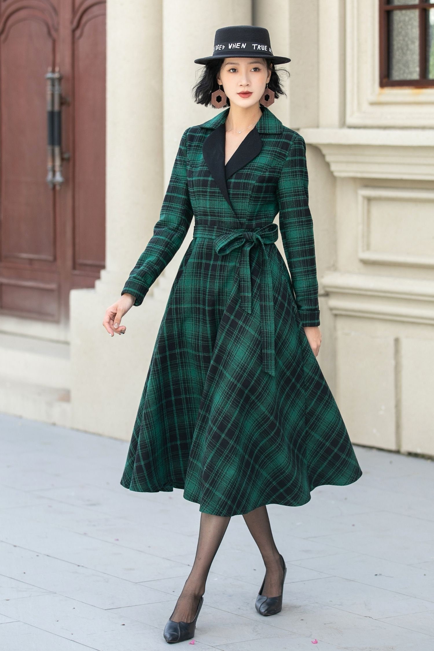 Wool Midi Dress, Plaid Wool Dress, Swing Wool Dress With Belted, Long Sleeve Dress, Fit and Flare Dress, Custom Wool Dress, Xiaolizi 5343 - Etsy Wool Midi Dress, Plaid Wool Dress, Swing Wool Dress With Belted, Long Sleeve Dress, Fit and Flare Dress, Custom Wool Dress, Xiaolizi 5343 - Etsy