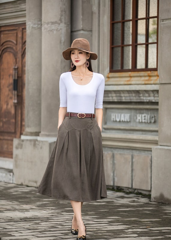 Army green swing winter wool skirt 5249 Army green swing winter wool skirt 5249