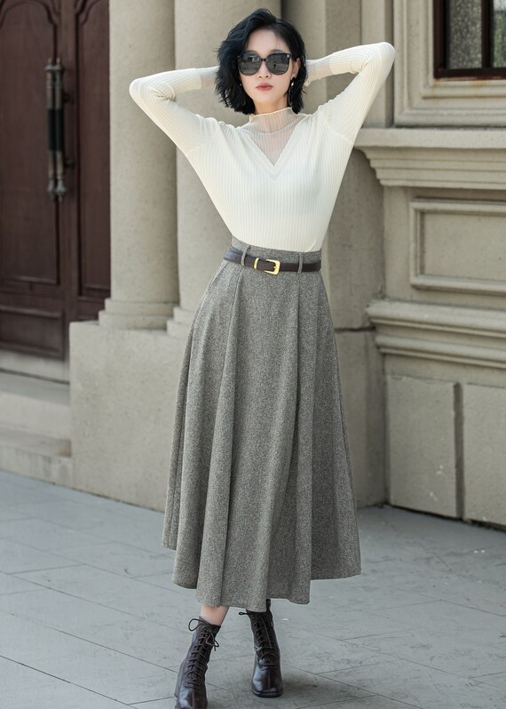 High waisted skirt for work deals