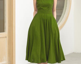Pinafore Dress, Stylish Deep Green A-line Linen Suspender Dress With Square Neckline Perfect for Casual Outings, Garden Parties 5860# - Etsy Pinafore Dress, Stylish Deep Green A-line Linen Suspender Dress With Square Neckline Perfect for Casual Outings, Garden Parties 5860# - Etsy
