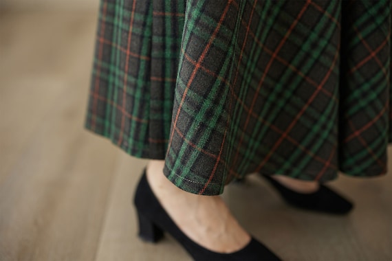 Swing Long wool plaid skirt 4624 Swing Long wool plaid skirt 4624