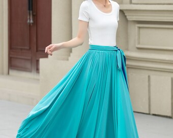ヨガ・フィットネスその他 BALLESSIMO Chiffon Skirt (Turquoise) SHOP - Pull-on Skirt - Ballessimo