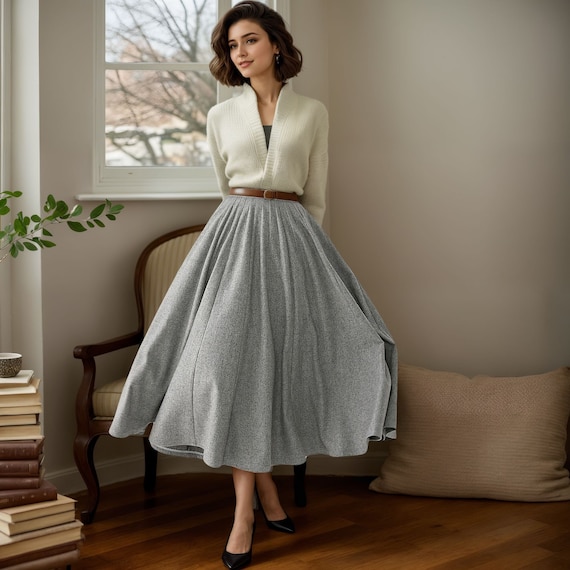 Midi Swing Winter Wool Skirt 5250 Midi Swing Winter Wool Skirt 5250