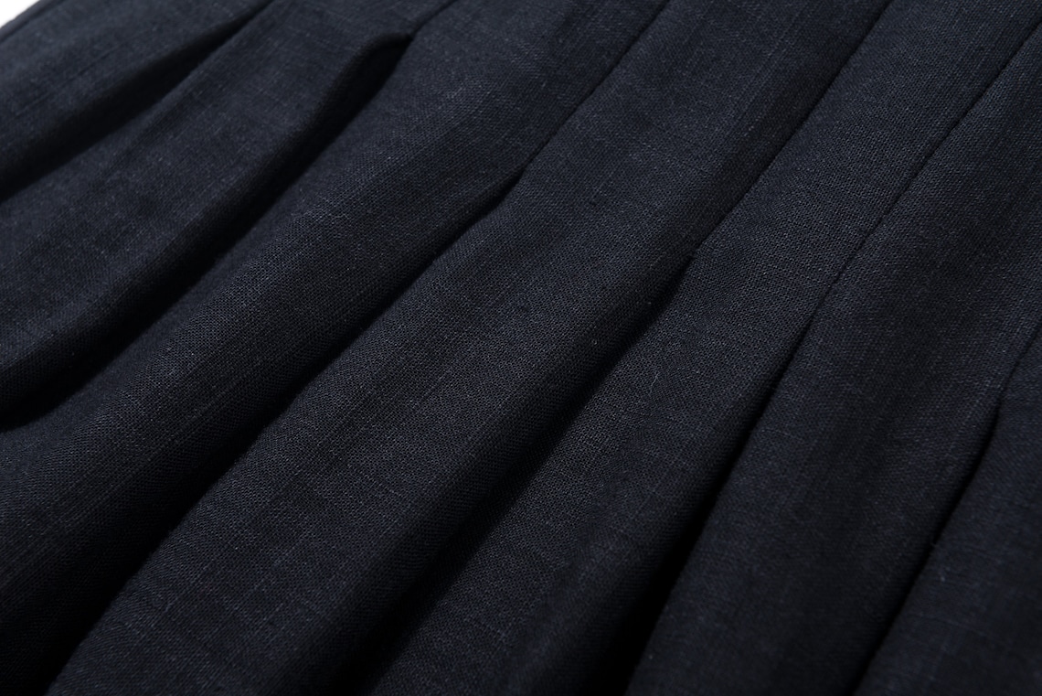 Vintage pendleton Linen skirt black linen maxi skirt high | Etsy