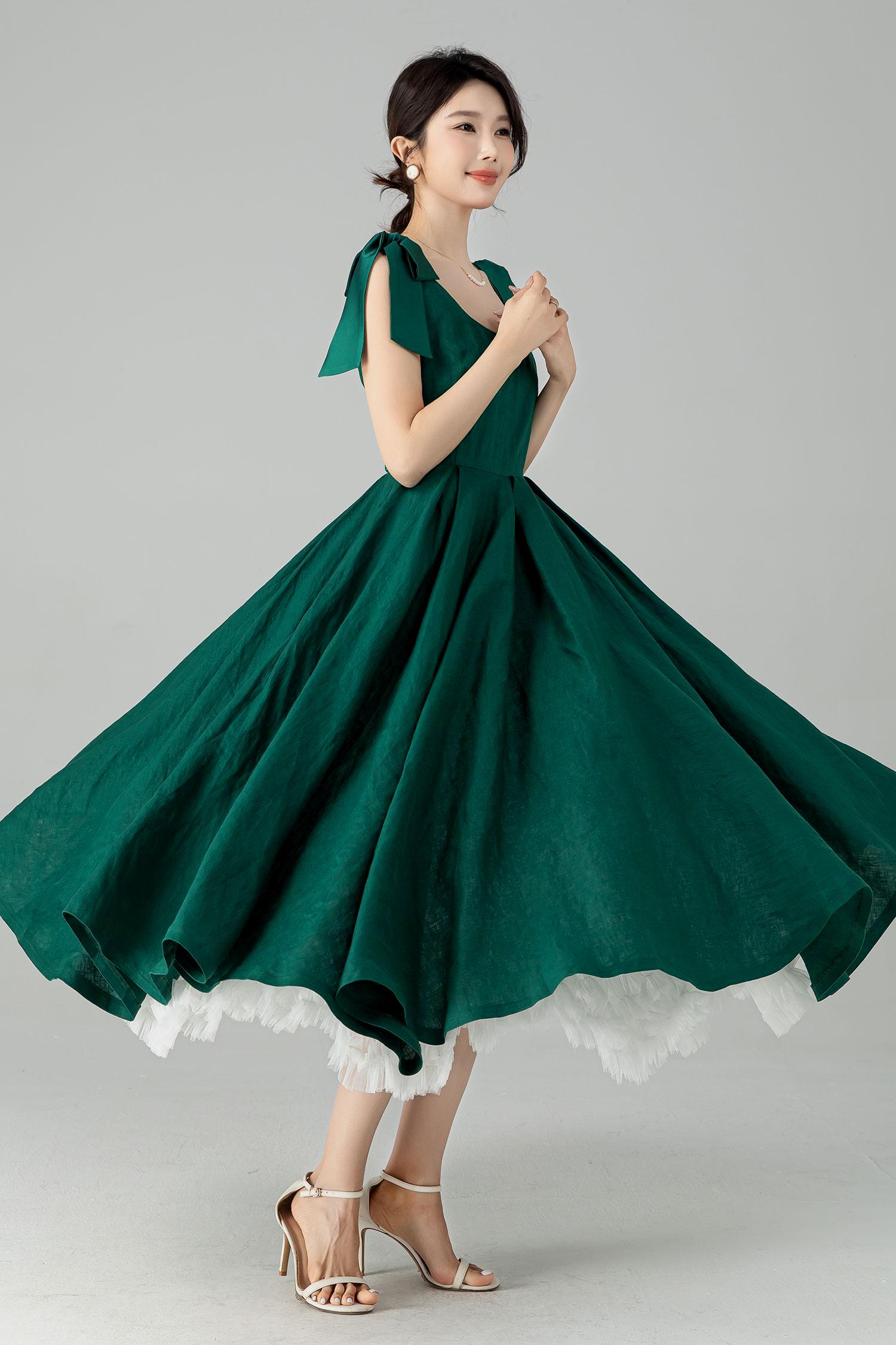 Vintage Fit and Flare Dress Green UK