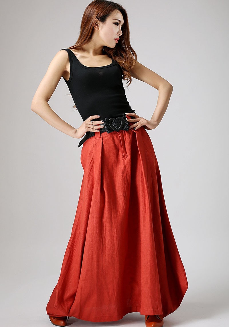 at dawn アットドーン LINEN LONG SKIRT マキシ丈スカート Button Down Linen Maxi Skirt, Womens Linen Skirt, Army Green