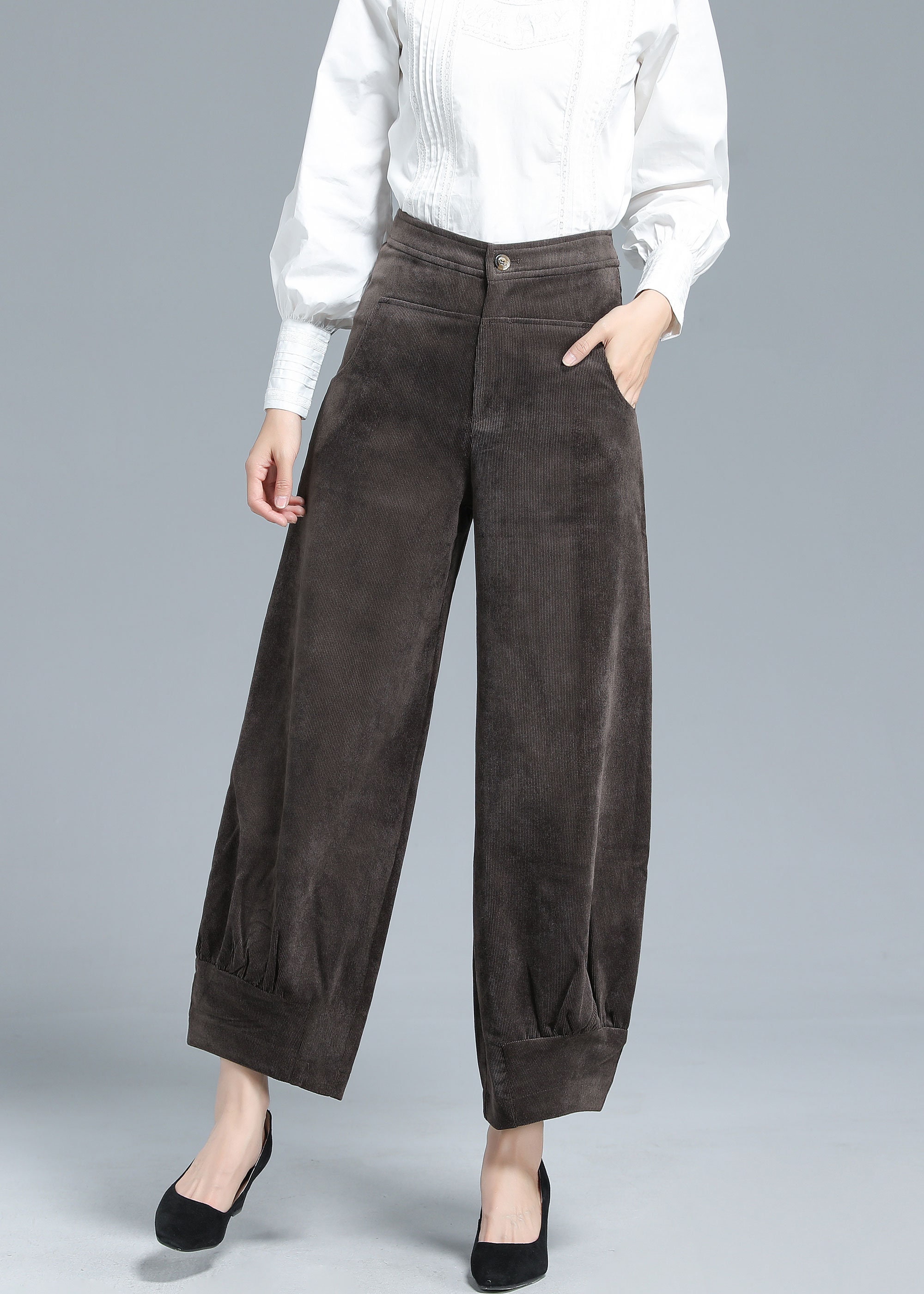 Corduroy Pants Women, Wide Leg Corduroy Pants, Autumn Winter