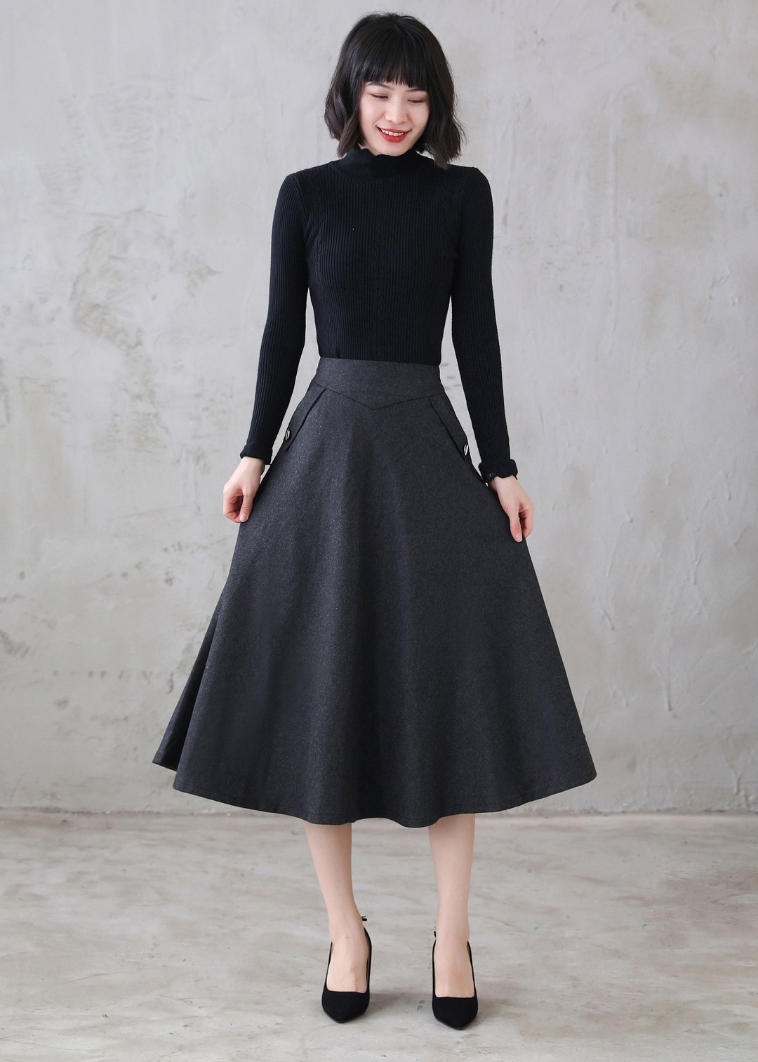 ☆FLARED WOOL-BLENDED MIDI SKIRT/KIMHEKIM☆ il_1080xN.3473357562_61pf.jpg