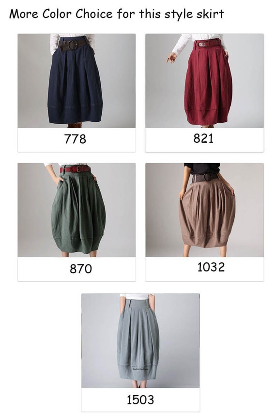 Women's pleated bubble linen skirt in Grey 1503# Women's pleated bubble linen skirt in Grey 1503#
