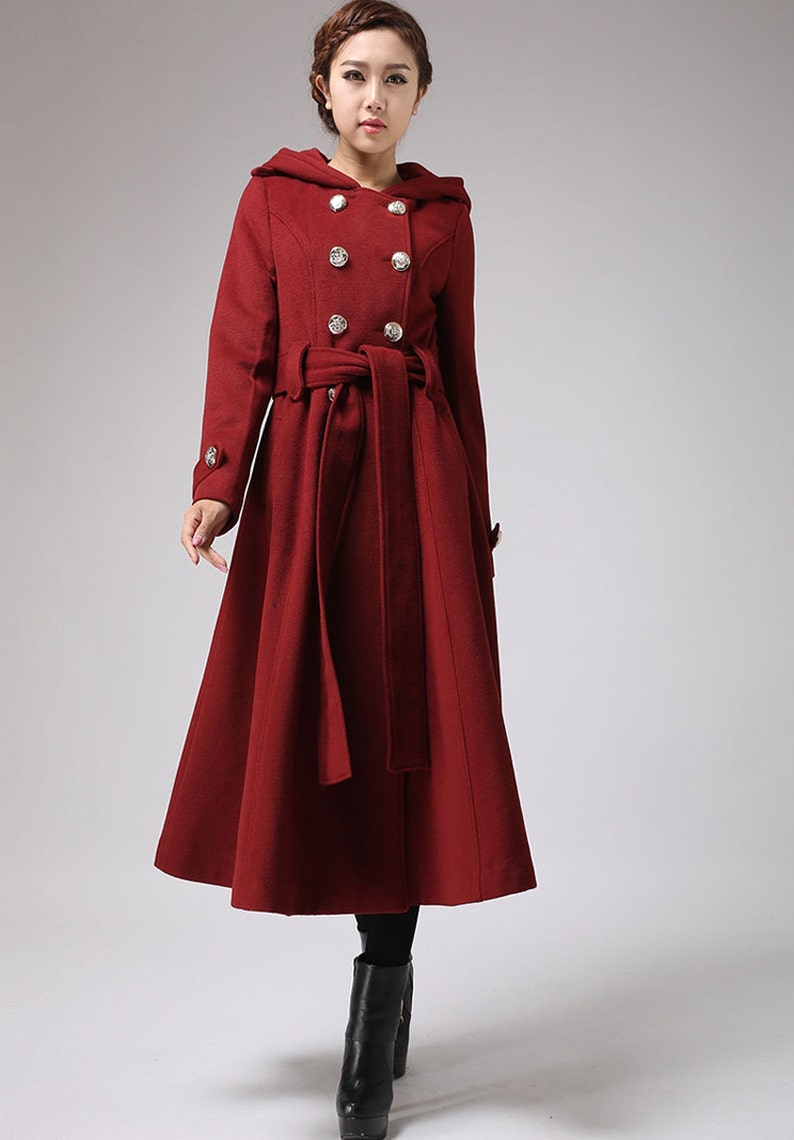 Winter coat trench coat red coat military coat long coat Etsy