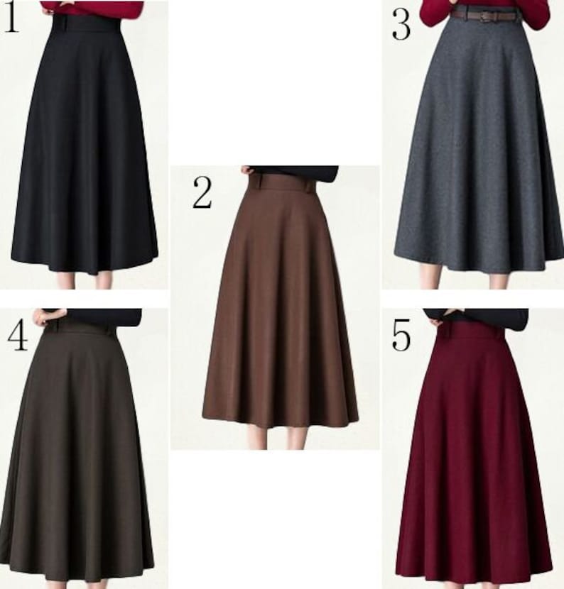 Wool skirt, Gray wool skirt, winter skirt women, Long skirt, A Line skirt, high waisted skirt, Wool skirt women, Xiaolizi 2428 leave a note