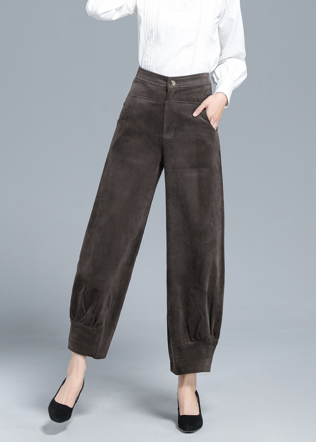 Corduroy Pants Women, Wide Leg Corduroy Pants, Autumn Winter