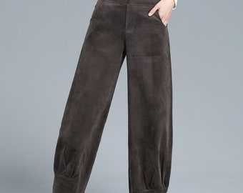 Corduroy Pants Women, Wide Leg Corduroy Pants, Autumn Winter