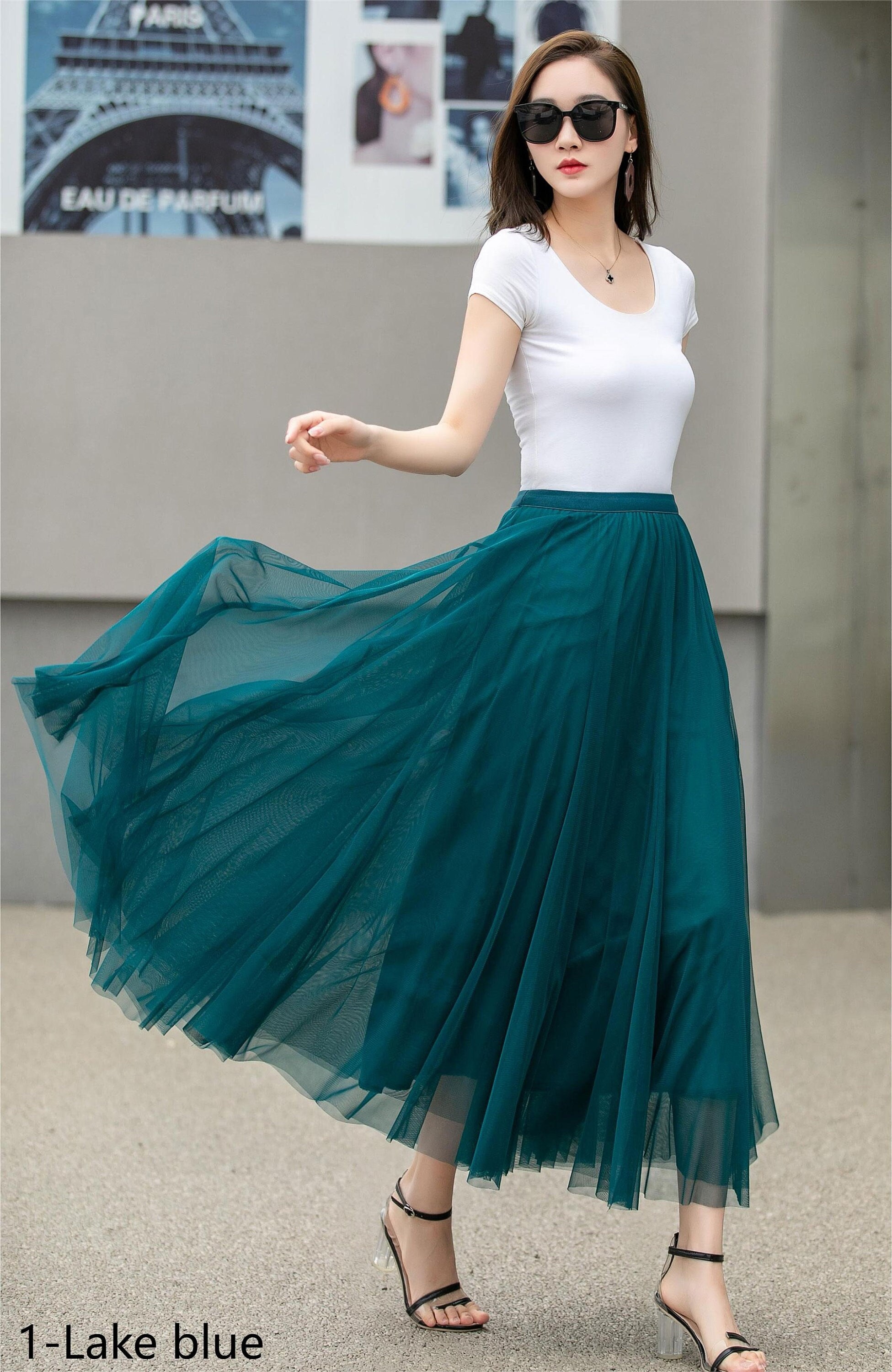 Handmade Elastic Boho Tulle midi Skirt 4271 Handmade Elastic Boho Tulle midi Skirt 4271