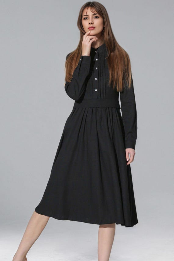 knee length dresses for ladies Women’s Linen Blend Midi Shirt Dress – Neutral Summer Dress main image 0