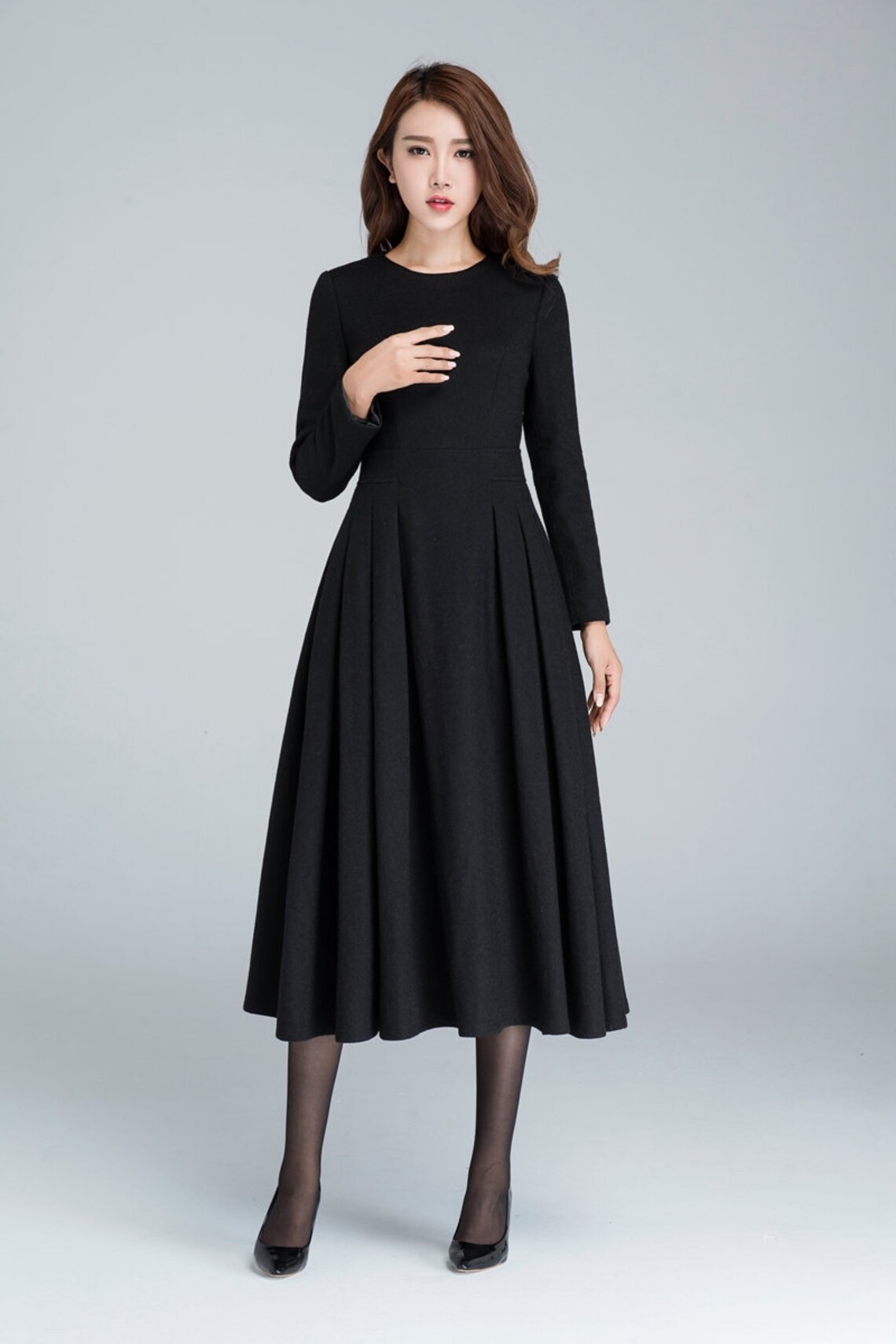 Kleid Schwarz Lange Rmel