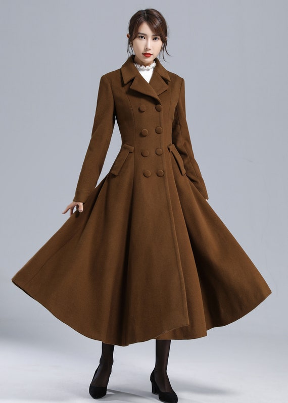 Vintage Inspired Maxi Wool Coat, Women's Wool Coat Women, Warm
