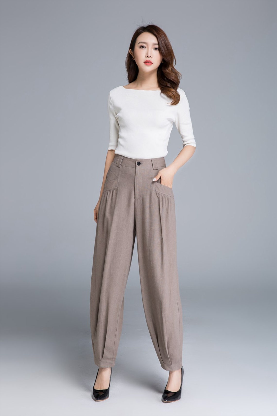 Buy Linen Casual Pants Long Linen Pants Women Linen Pants Online in ...