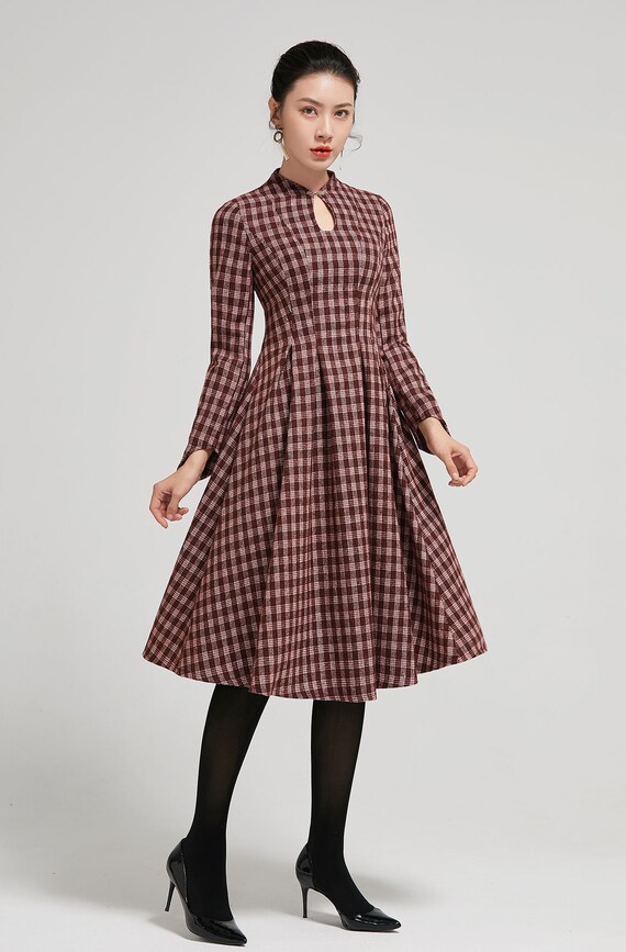 midi tartan dress