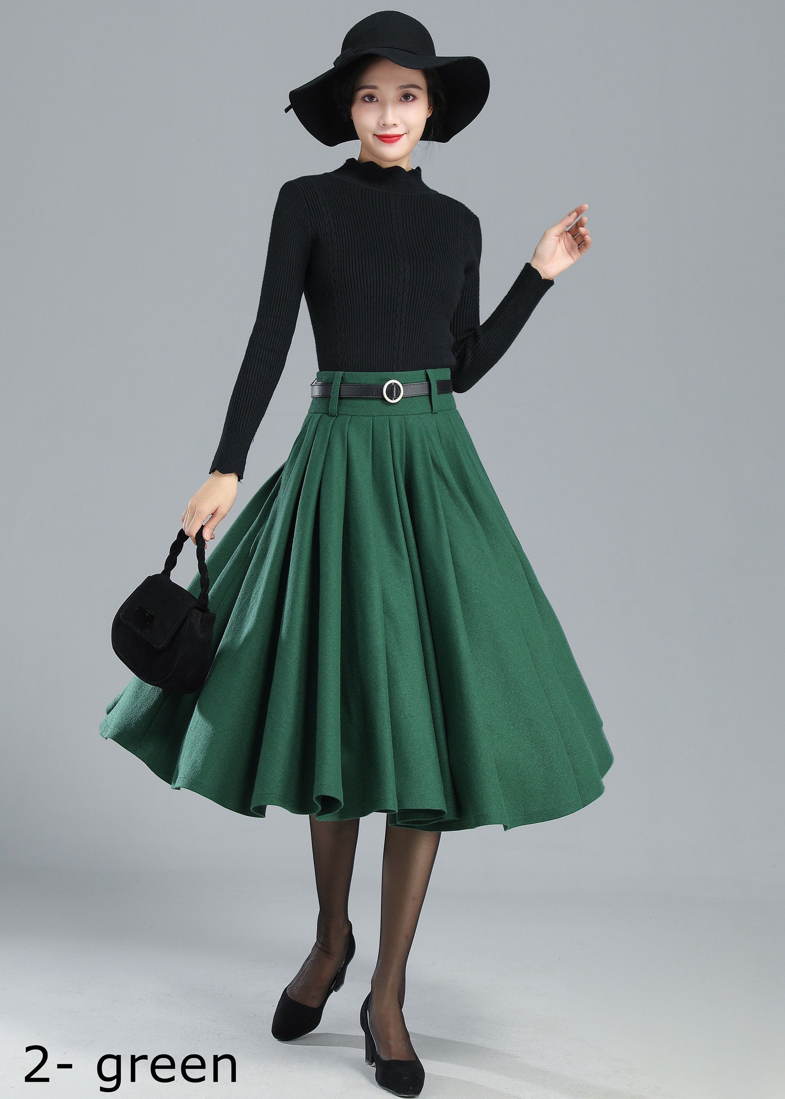 Winter Wool High-Waisted Skirt