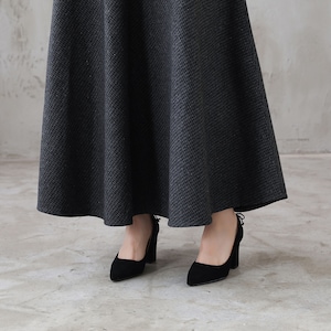 Wool skirt, Long Maxi Plaid Wool Skirt, Winter wool Skirt with Pocket, High Waist Flared Skirt, Ankle Length Full Skirt Xiaolizi 3120 image 10