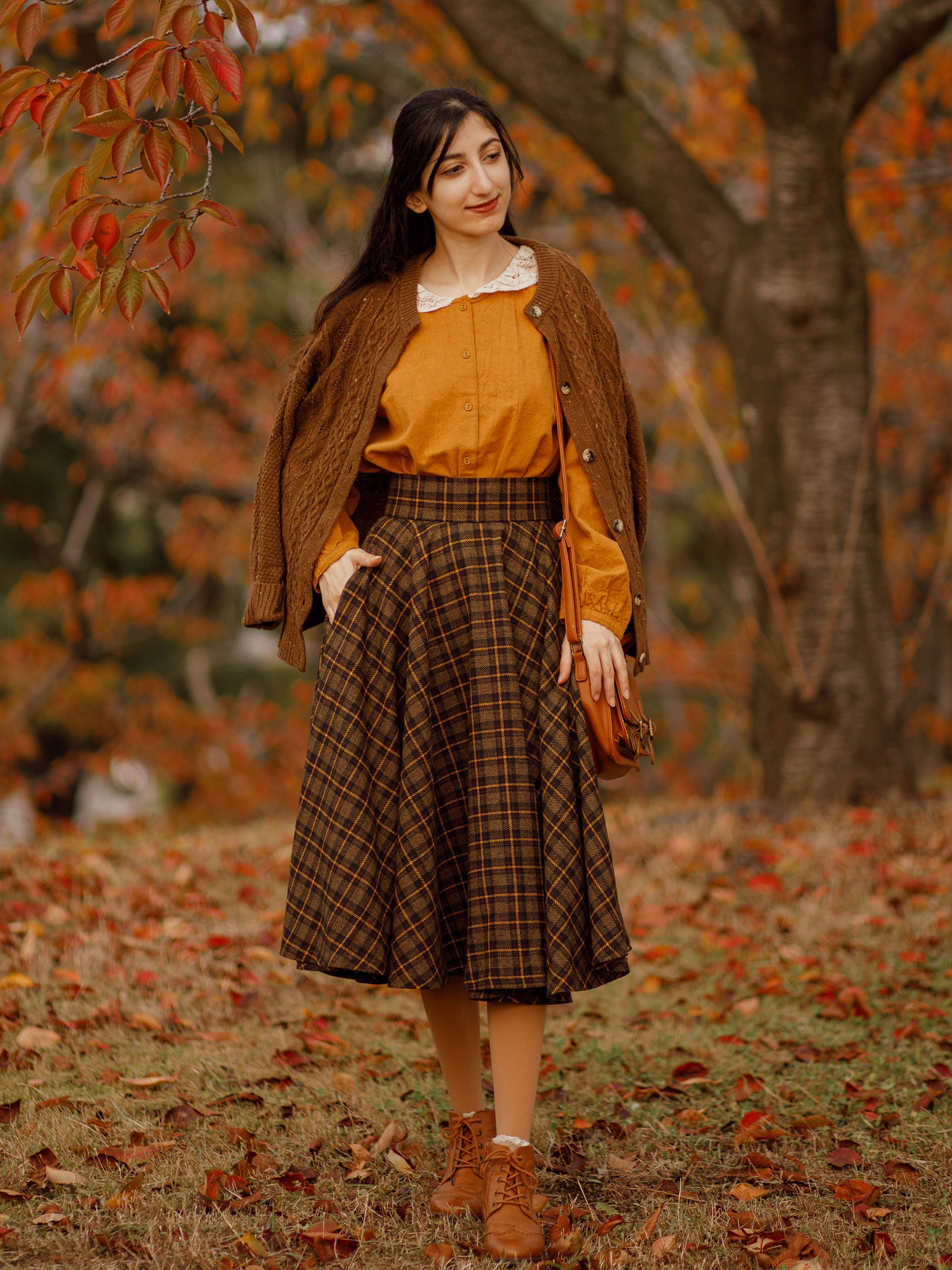 [SOMEWHERE BUTTER]★Vintage check wool skirt SOMEWHERE BUTTER]☆Vintage check wool skirt