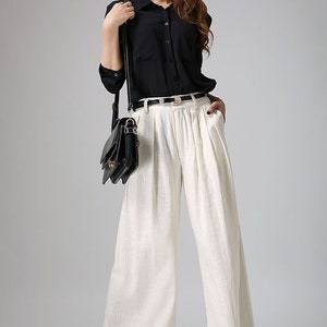 Gray Palazzo Pants, Wide Leg Pants, Womens Long Pants, Linen Pants ...